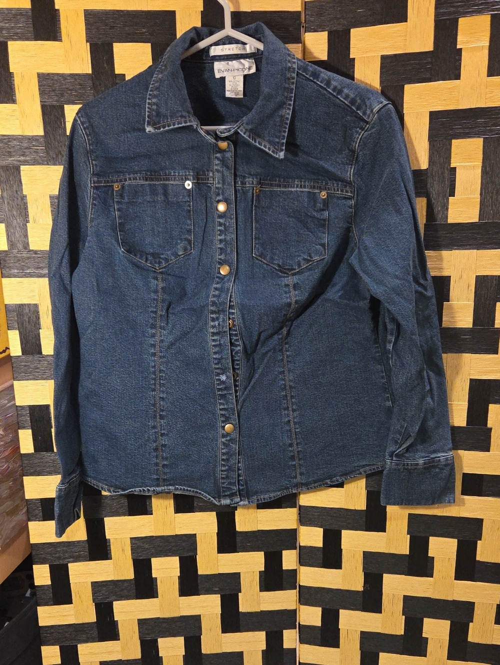 Evan Picone Dark Blue Denim Button-Up Jacket